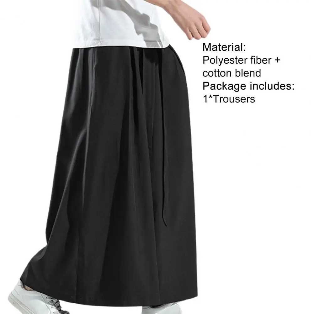 Description Picture 5 of itemTrendy Flare Pants Summer Sport Trousers Wide Leg Elastic Waist Thin Fitness Pants  Chinese Style