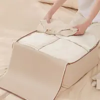 Fabric Quilt Storage Bag with Handles Foldable Folding Storage Baskets Closet Organizer Home Storage Organization 1