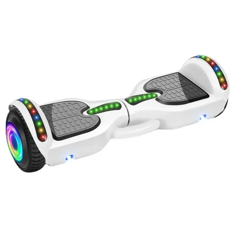 Green 2 roues hoverboard lumières colorées scooter 8 pouces