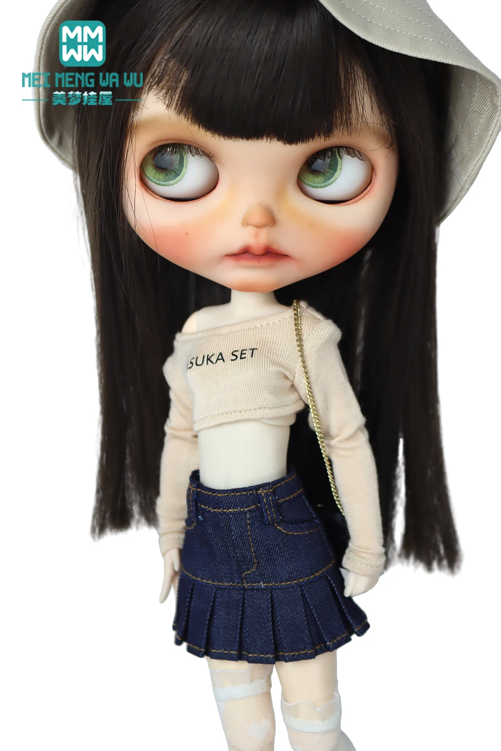Kleidung für Puppen, modische Strickwaren, Jeansröcke, 28–30 cm, Blyth Azone OB22 OB24 Puppenzubehör – Detail 15