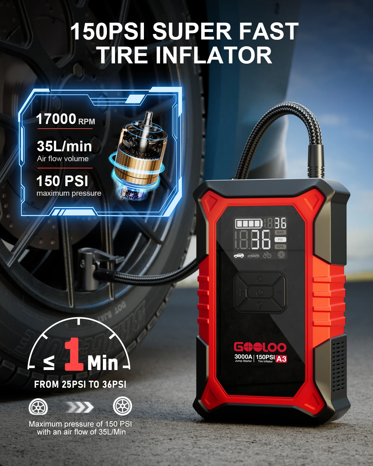 Jump Starter with Air Compressor 3