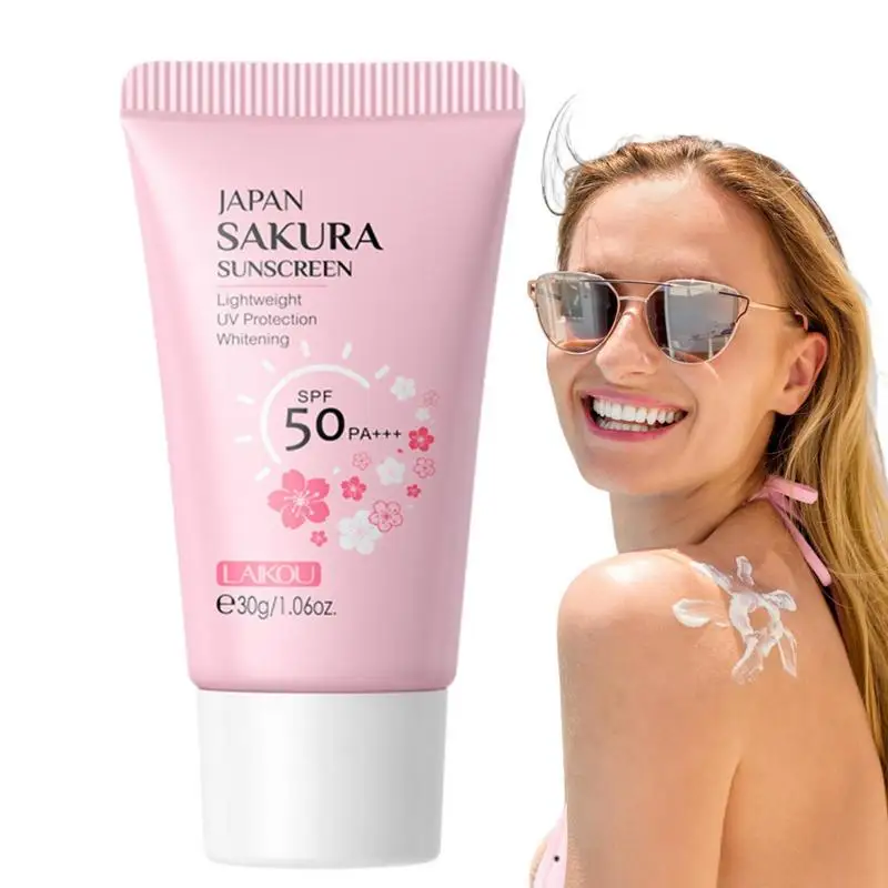 

Sakura Sunscreen Cream Protector Facial Sun Block Spf50 Gel Isolation Lotion Cream Bleaching Creams Facial Moisturizer Whitening