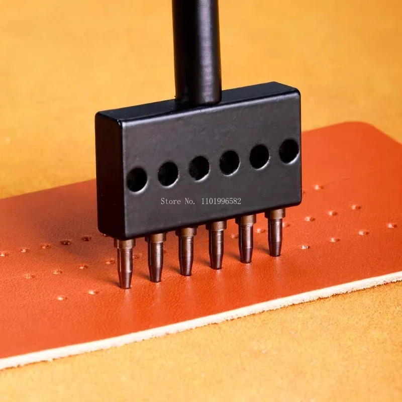 4mm/5mm/6mm Leather Process Round Holes Row Punch DIY Leather Bag/shoe/coasters Hand Stitching Hole Auxiliary Punching Tools leather hole punch leather puncher