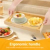 Bamboo Serving Tray with Handle Rectangle Serving Trays Platter  Platter for Breakfast Lunch Dinner Patio Coffee Table BBQ Party 3