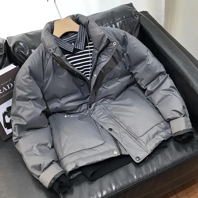 

Men's Clothing Korean Fashion High-grade Winter New Down Jacket Men Coat Stand Collar Solid Color Warm And Thick Jackets For Men