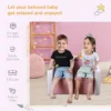 Kids Leather Sofa Armchair Multi-functional Table Chair Set Storage Pink 5
