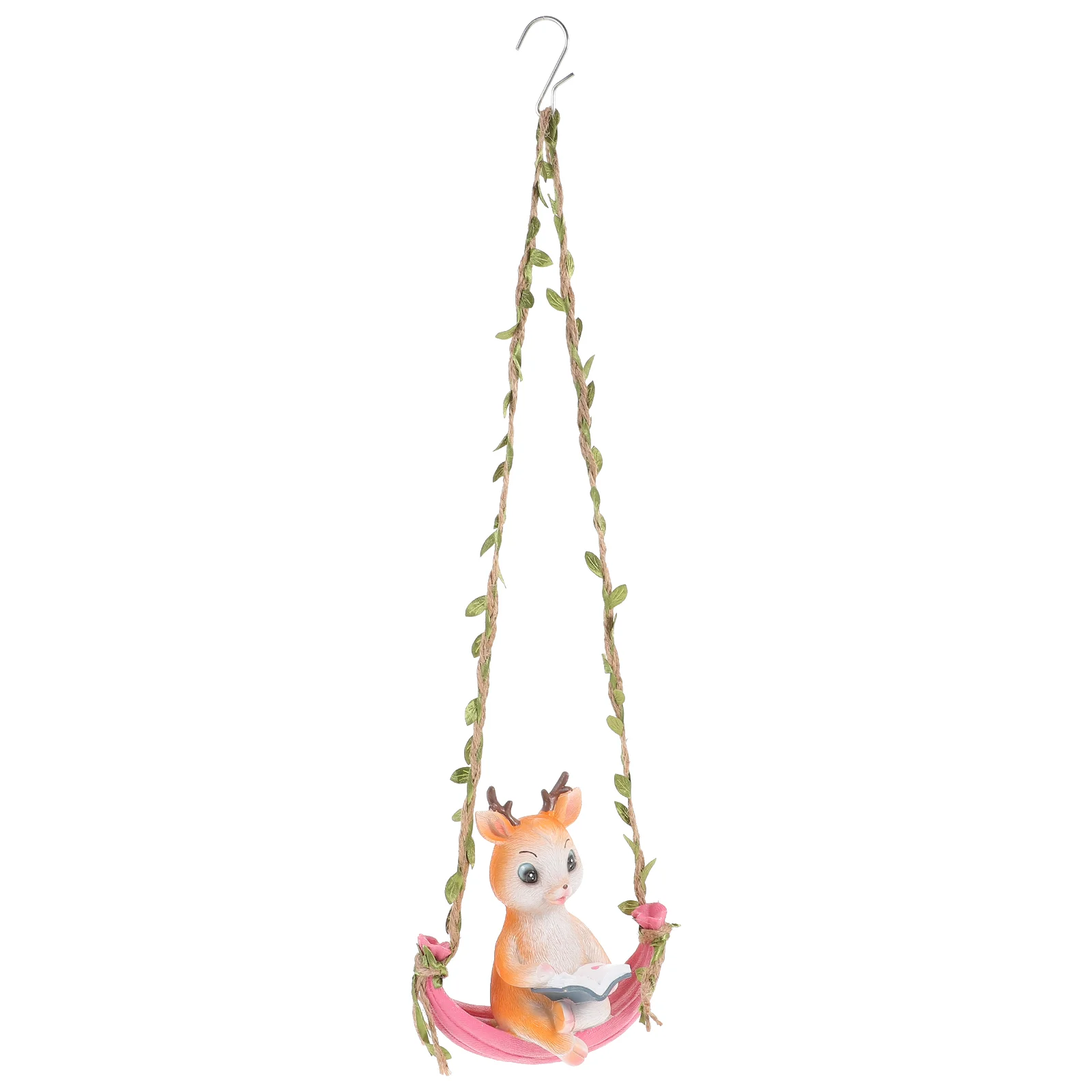 

Cute Swing Resin Deer Decor Garden Deer Statue Landscape Hanging Decoration Lovely Deer Statue