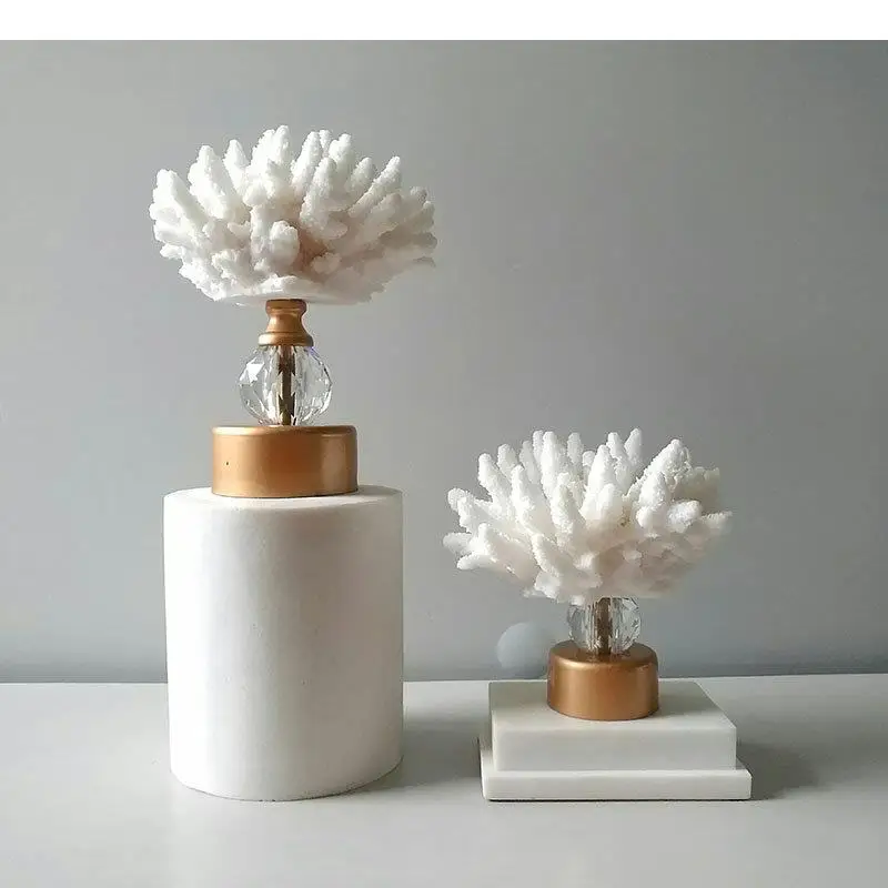 

Multiple Styles White Coral Statue Resin Crafts Desk Decoration Modern Artwork Ornaments Coral Sculpture Room Aesthetics Decor