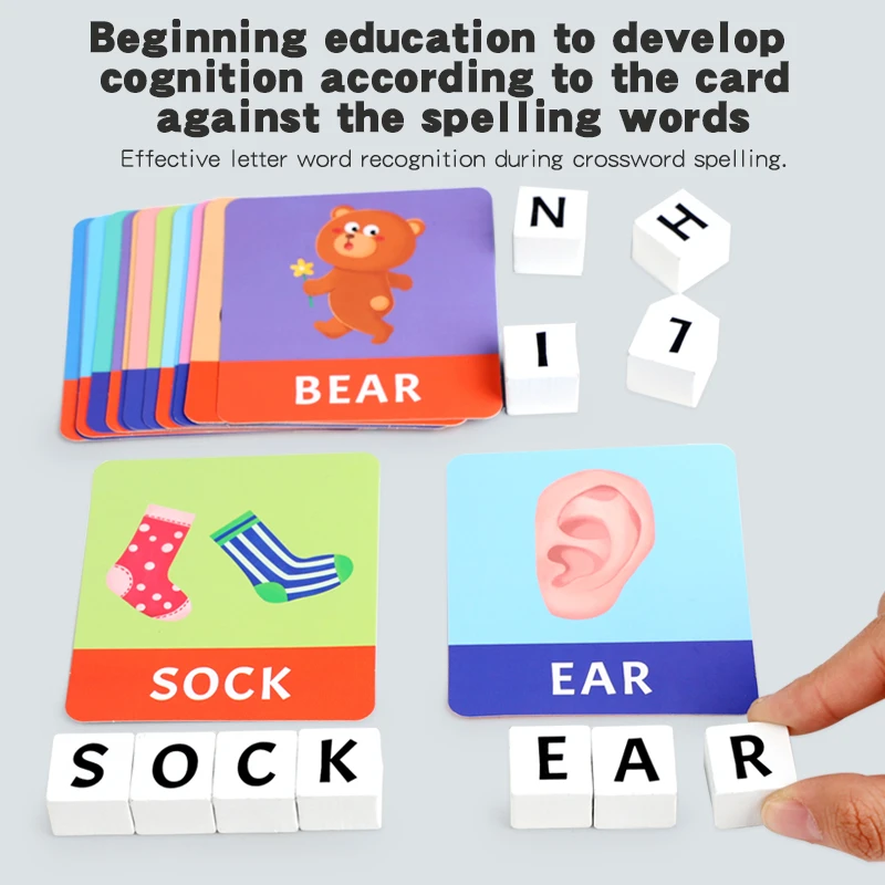 Alphabet Learning Building Blocks Puzzle Educational Toy Enhances Letter Recognition Logical Thinking Learning Playset for Kids