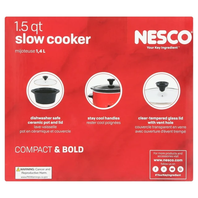 6-Quart Slow Cooker (Red Metallic), Nesco