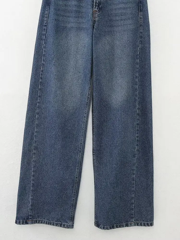 Jenny&Dave Ladies High Waist Casual Wide Leg Jeans Retro Fashion Women's Mommy Jeans Boyfriend Loose Denim Pants