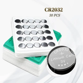 신제품 3V CR2032 리튬 버튼 셀 배터리 BR2032 DL2032, CR2032 버튼 코인 셀 배터리, 시계 계산기용, 50 개입