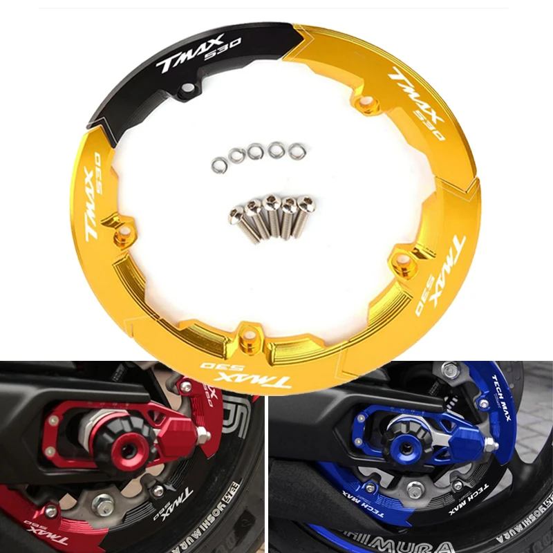 

Motorcycle CNC Aluminum Transmission Belt Pulley Cover For YAMAHA TMAX 530 SX DX 2017 2018 2019 logo tmax 530
