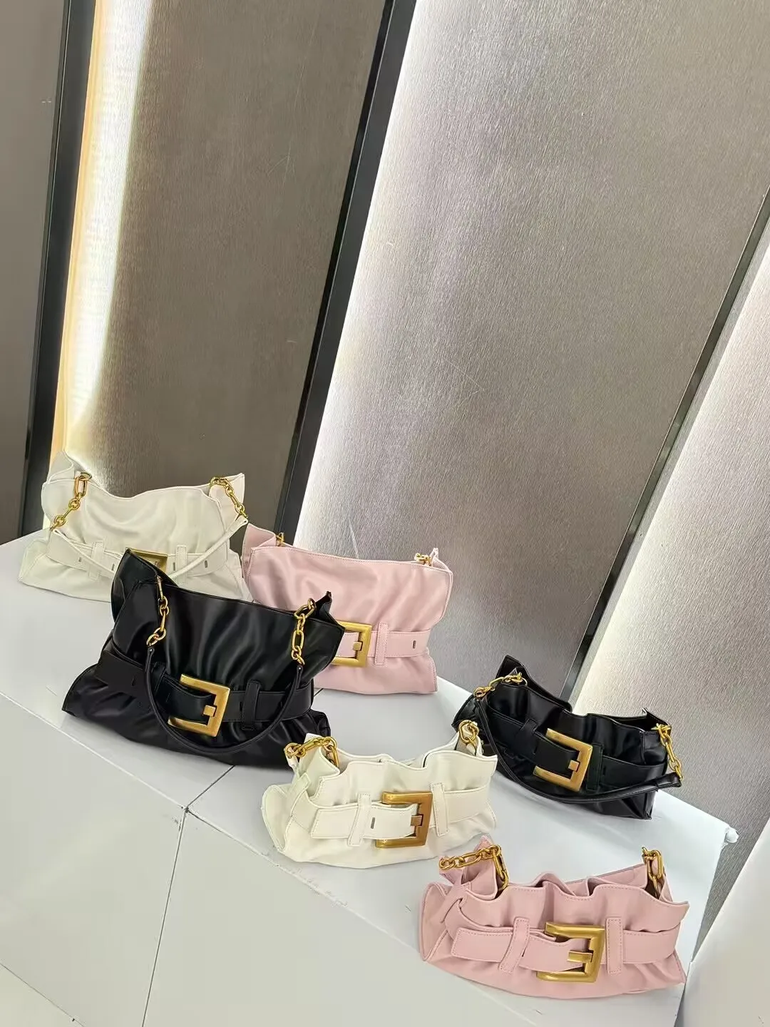 Vintage Tote Shoulder Bag 2025 New belt buckle hand armpit bag Luxury High Quality pu Leather Commuter Underarm Bag