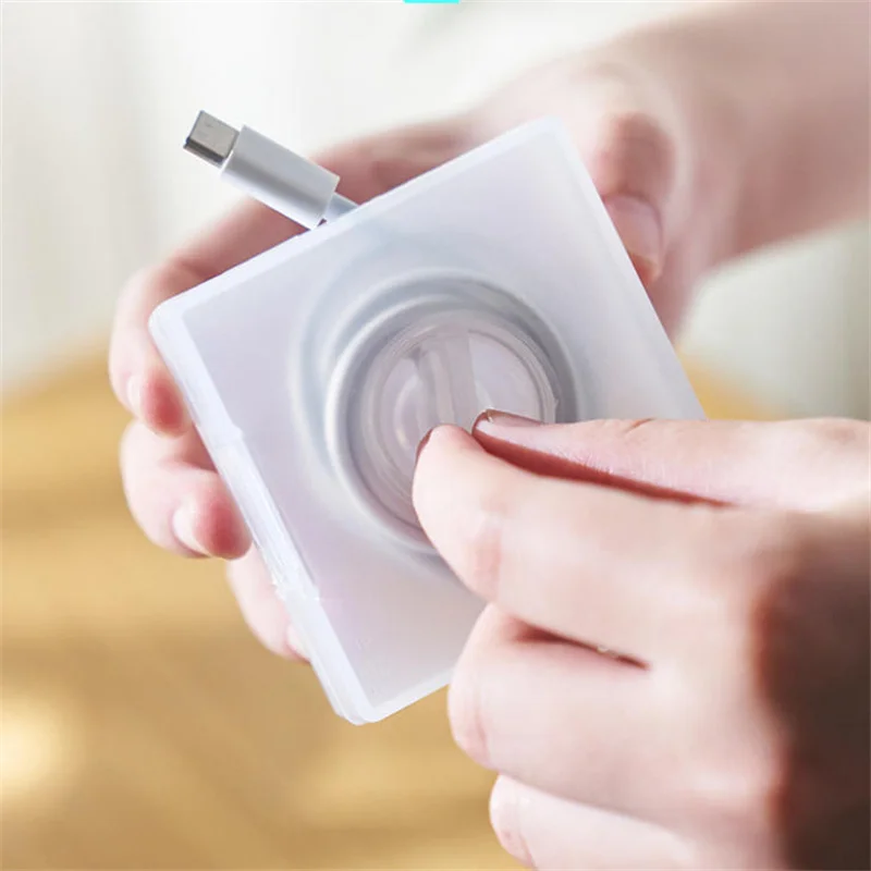 1/2/5PCS 휴대용 투명 케이블 정리기 코드 관리 USB 케이블 와인더 개폐식 휴대폰 홀더 충전기 와이어 보관 보호기