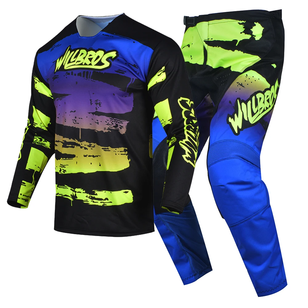 WILLBROS KINETIC Enduro Jersey Pants MX Combo DH Downhill Bike Gear Set Motocross Outfit Mountain Bicycle Off-road Suit Men Kits