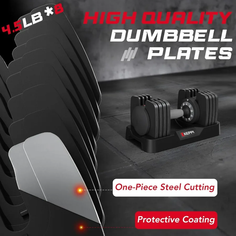 Adjustable Dumbbells Set-40LB-Pair, Anti-Slip Metal Fast Adjust Weight Handle, Exercise & Fitness for Full Body Workout - Adjust