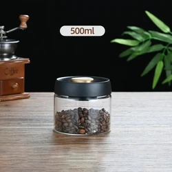 Vacuum Sealed Transparent Glass Food Storage Jar - Airtight and Moisture-Proof Container (Bottle 500ML)