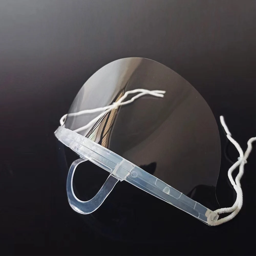 10Pcs Chef Reusable Transparent Anti-fog Mask Shield Cover Restaurant School Plastic Anti-saliva Mouth Shield Mouth Mask Cover