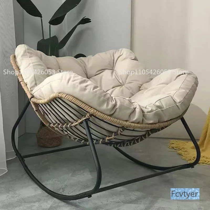 Rocking Chair Lazy Sofa Bird Nest Shaped Living Room Balcony Nap Small Apartment Rattan Woven Adult