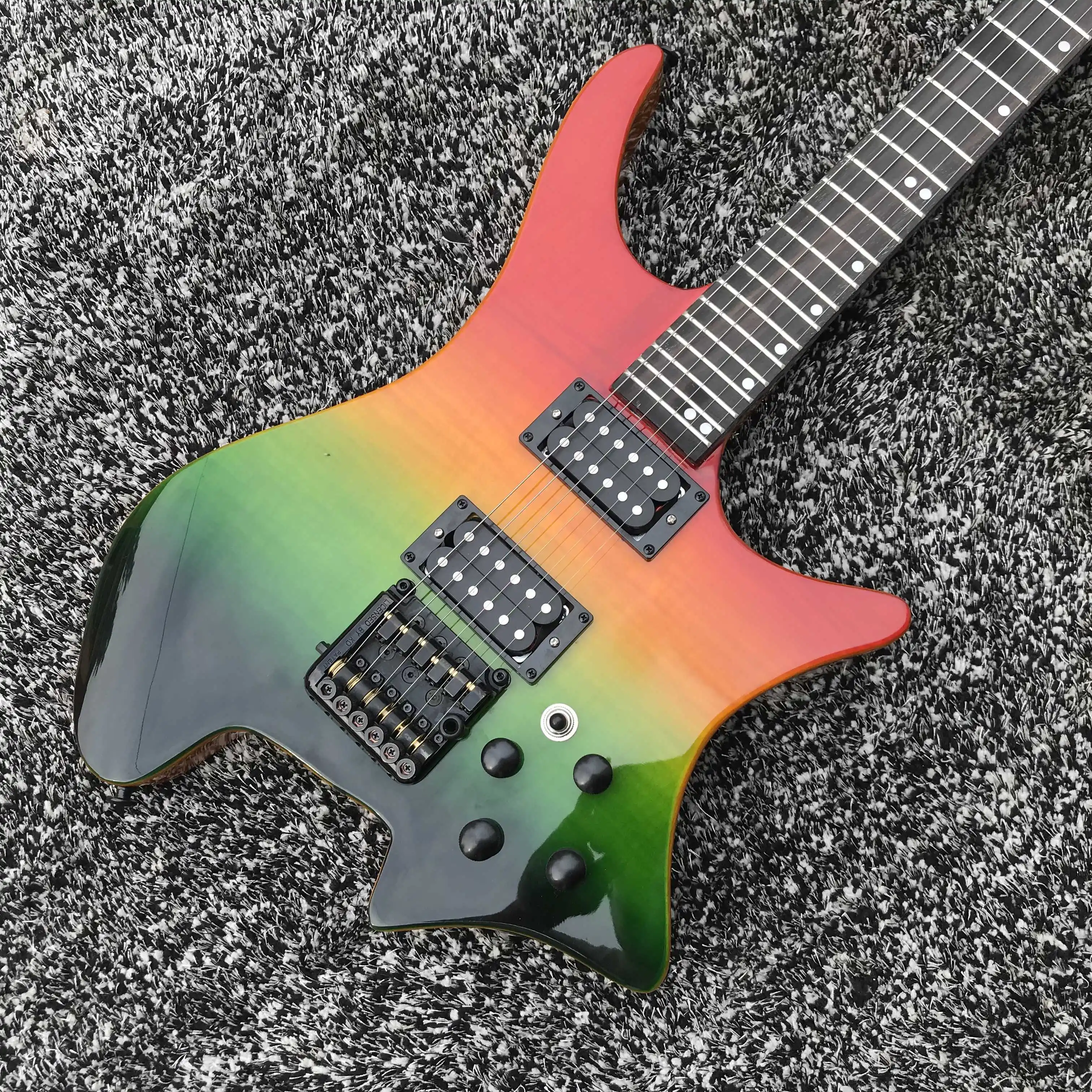 

Free shipping,Color gradient, character design, special-shaped, white decoration, electric guitar,2022 new pop, high-end custom