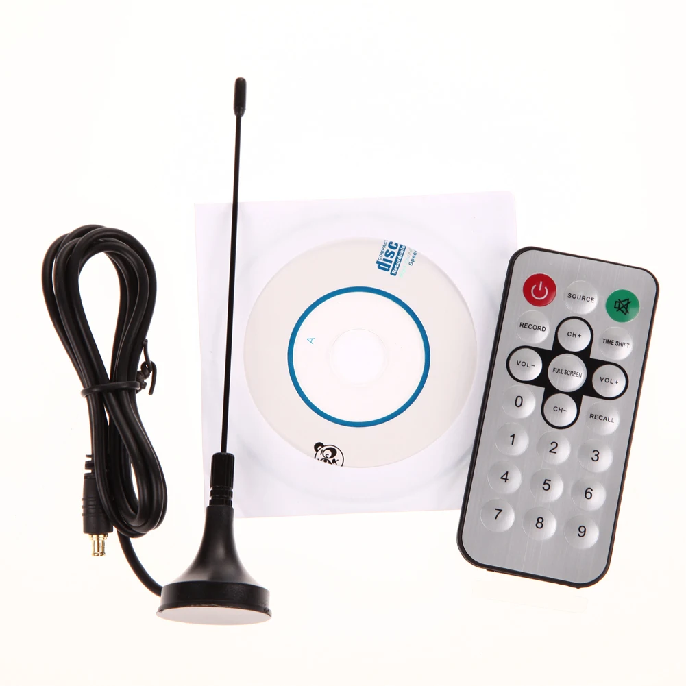 Tv Stick USB2.0 Digital DVB-T SDR+DAB+FM TV Tuner Receiver Stick RTL2832U+ FC0012 with Remote Control Tuner Recorder Quality