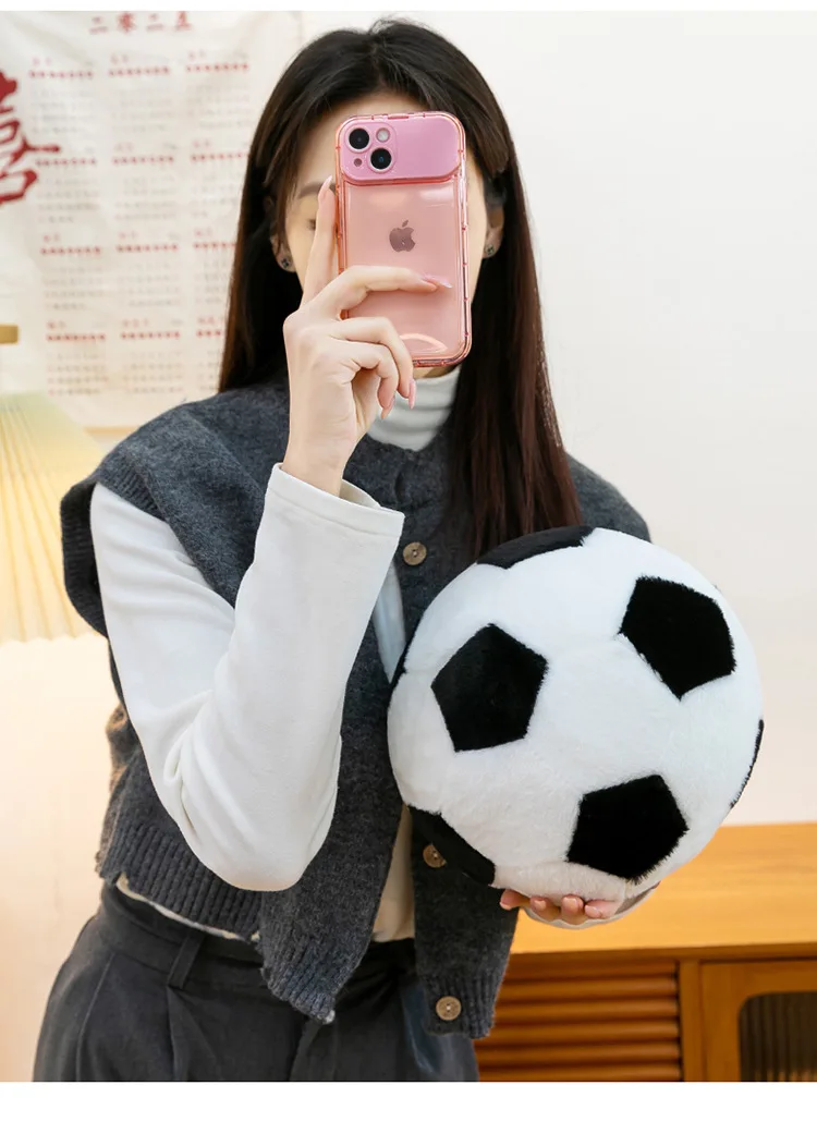 Fußball-Plüschtier, Sport-Fitness-Übungspuppe, Aktivitätsgeschenkspielzeug, realistisches Fußballkissen, Geschenk für Freunde – Detail 23
