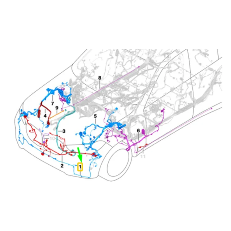 Car Front Bumper Harness Wire Set 61128712283 for BMW X5 G05-25DX 30DX 40IX 45EX Radar PDC Parking Aid Wiring