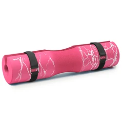 Squat & Lunge Barbell Foam Pad - Neck and Shoulder Support Cushion for Comfortable Weight Lifting (MarblePink)