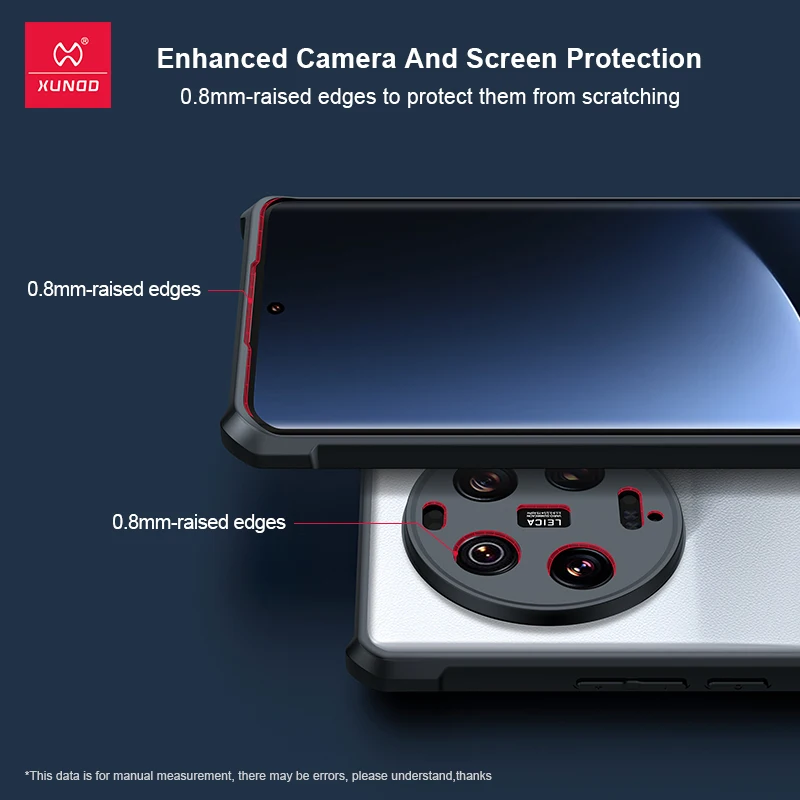 Xundd Shockproof Frosted Transparent Phone Case with Lens Protection
