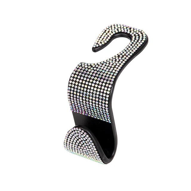 Rhinestone Car Seat Back Hook Bling Diamond Hanger Auto Back Universal Headrest Mount Storage Holder Car Interior Accessories Colorful