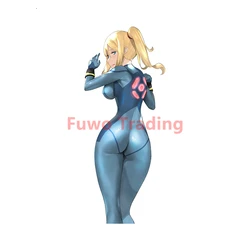 Fuwo Trading – autocollants pour fenêtre de voiture, accessoires extérieurs Metroid Hot Girl Samus Aran Anime, autocollant Anti UV étanche, style JDM 
