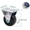 4Pcs Casters Heavy Duty 2 inch Rubber Black Caster Wheels with Rigid Fixed Non-Swivel Top Plate for Furniture 2