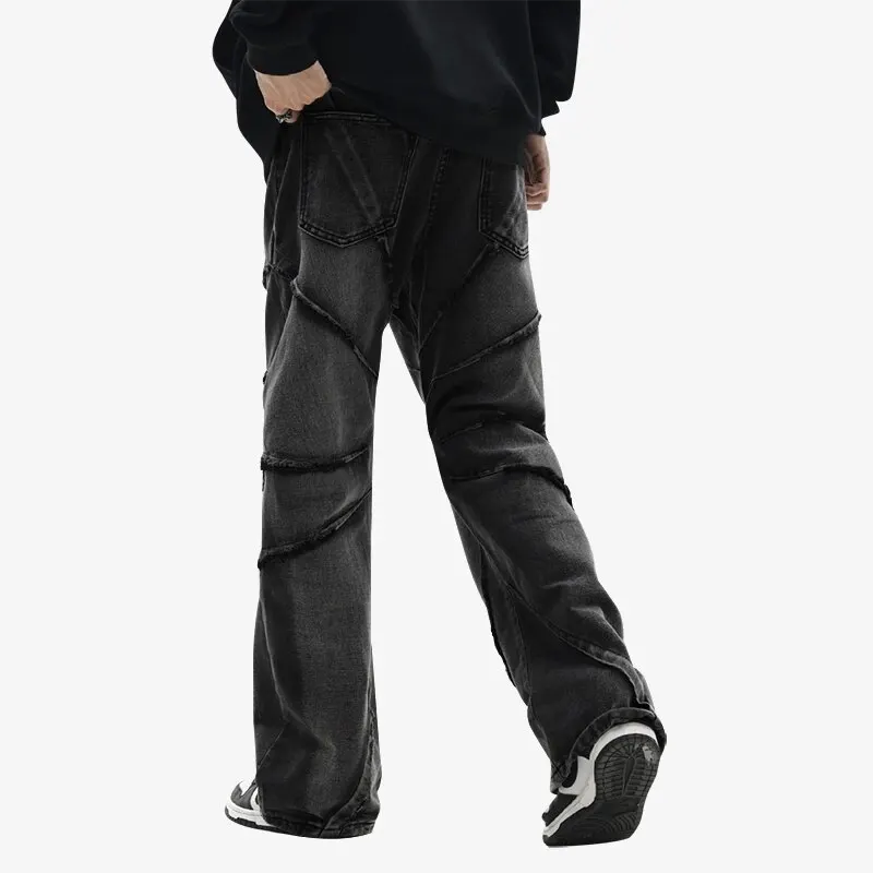 Men Jeans Loose Straight Pants Hip Hop Elastic Waist Korea Casual Y2K Trousers Male Plus Size 3XL cargo jeans,denim pants,denim trousers
