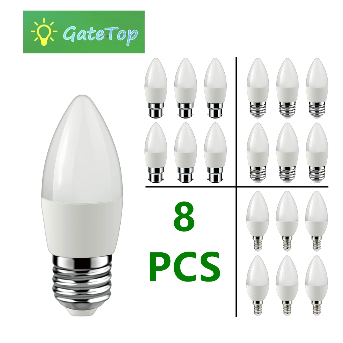 8PCS/LOT LED Mini bulb Candle lamp AC220V-240V E14 E27 B22 3W-7W Ultra high lumen flicker free for living room children's room