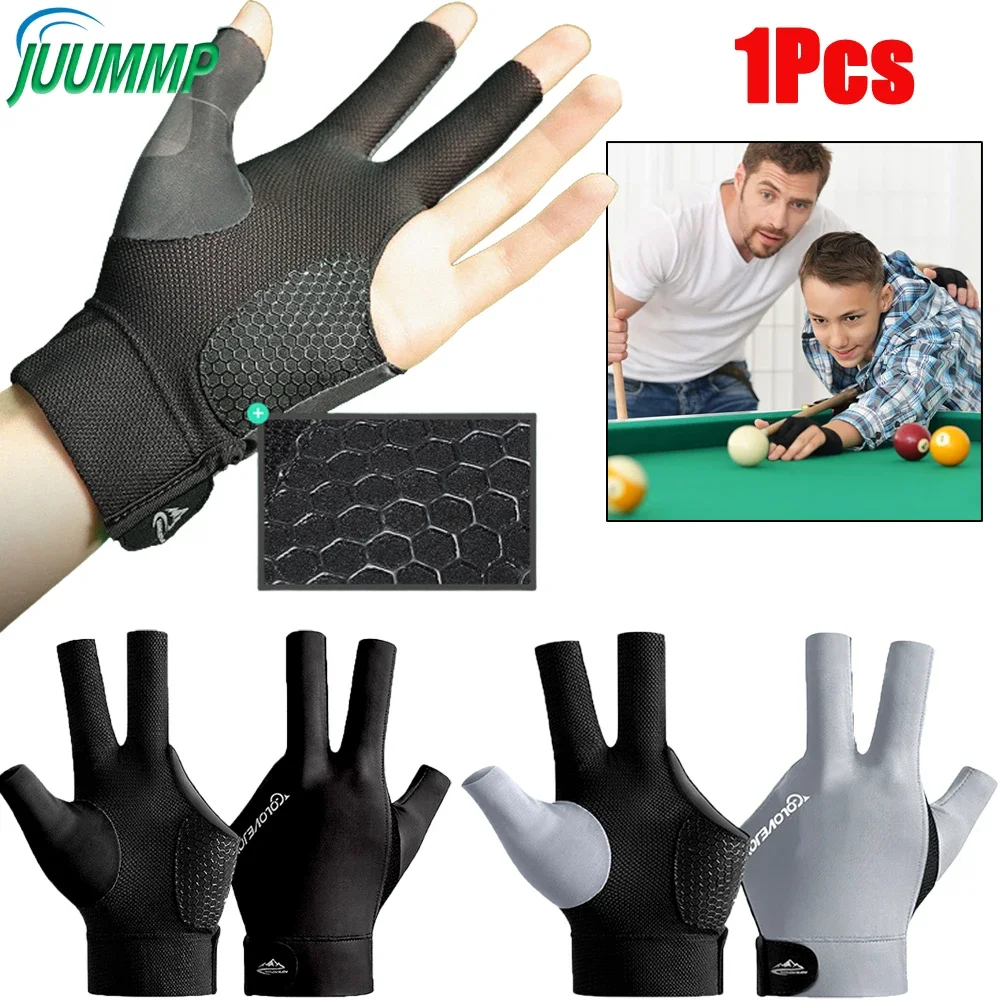 1Pcs 3 Fingers Pool Gloves Billiards Left Hand Shooters Snooker Cue Sport  Glove Show Gloves Predator Women Men Billiard Shooter