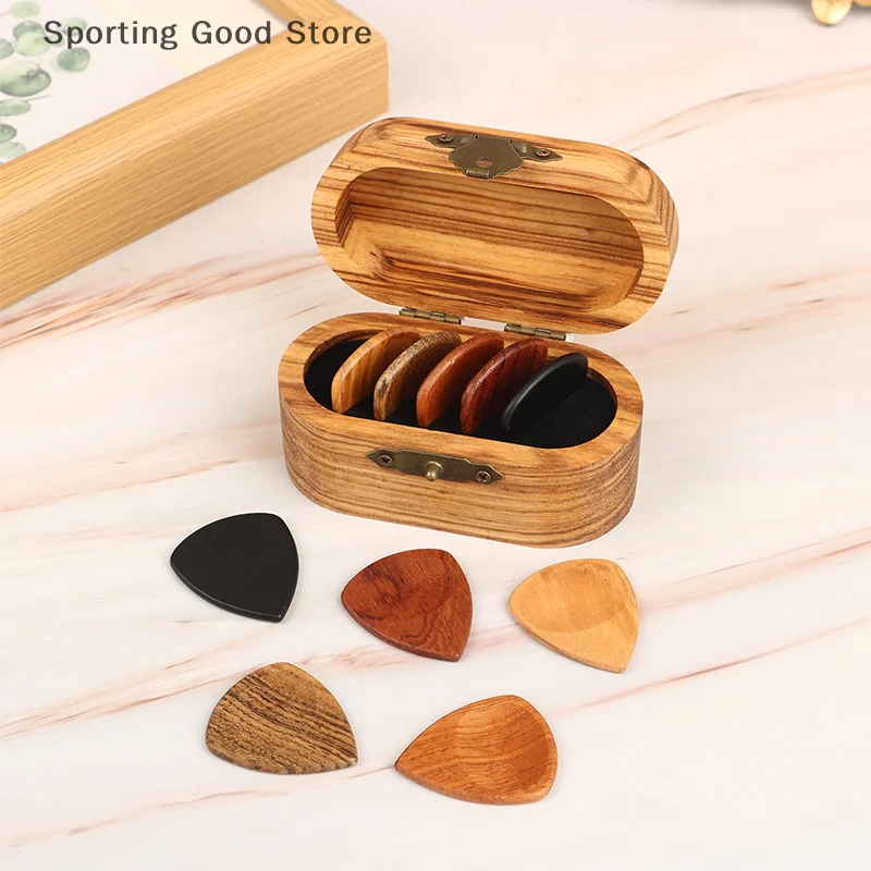 1/5Pcs Wooden Acoustic Guitar Picks Bass Ukulele Plectrum Picks Electric Guitar Can Be Drillable Pendant Gift