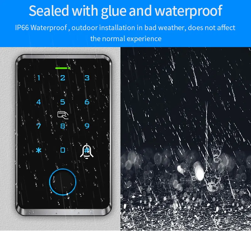 WiFi Tuya Fingerprint Access Controller Outdoor Waterproof Standalone RFID Keypa