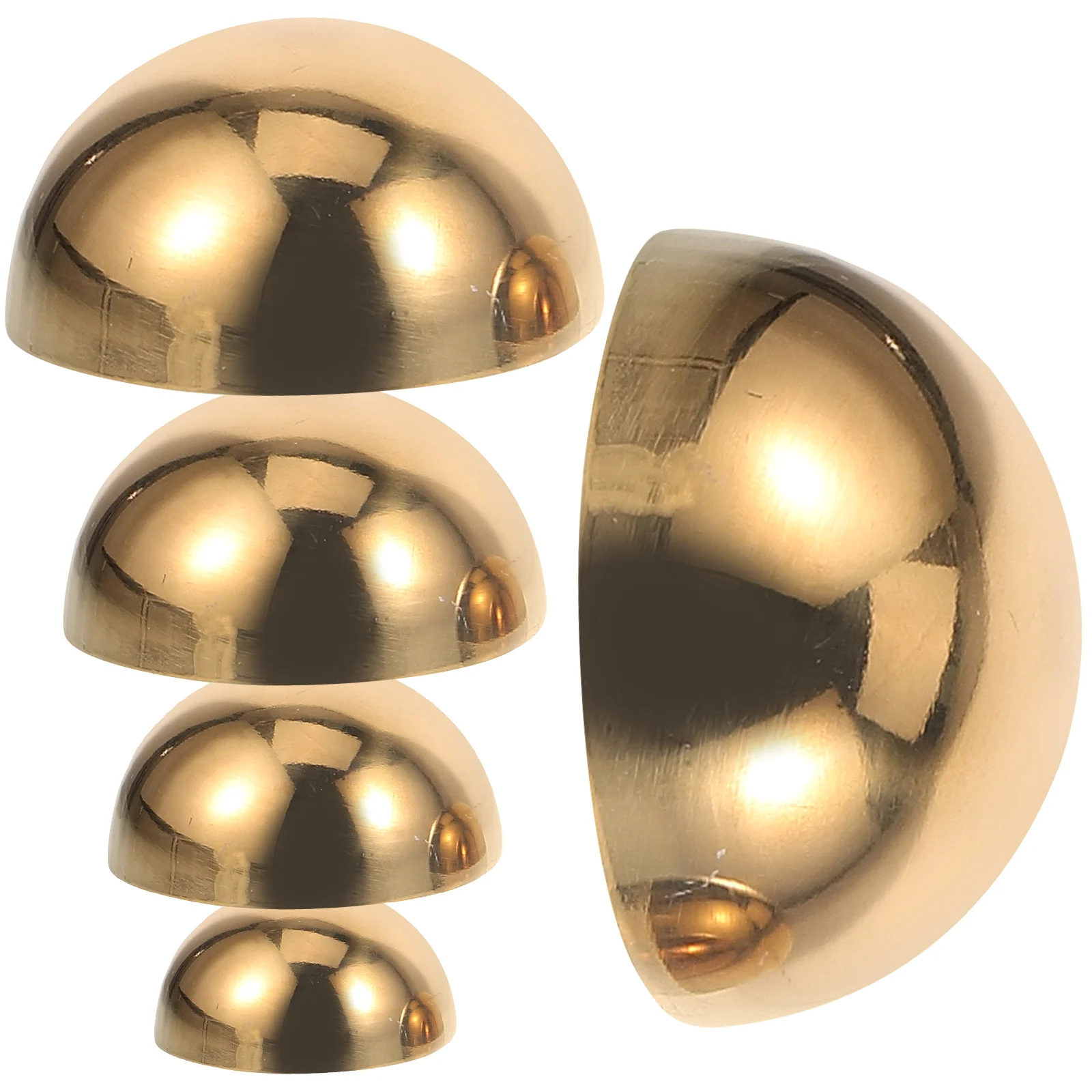 Lot De 5 Demi-Sphères Miroir Dorées Pour Déco Intérieur/Extérieur - Acier Inoxydable 6x6x3cm | Jardin, Salon