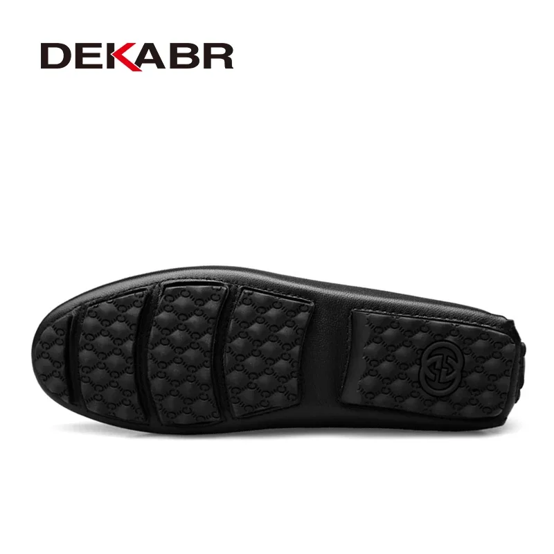 DEKABR Summer Loafers Men Luxury Brand Moccasins Shoes Men Leather Loafers Shoes Slip on Non-Slip Working Office Loafers for Men 4
