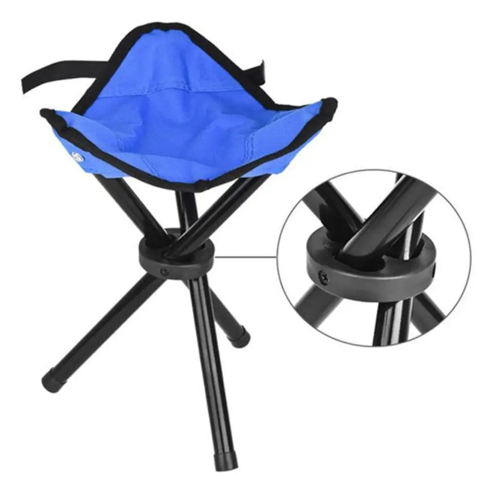 Folding Camping Chair Foldable Three Feet Beach Chair Portable Tripod Stool Folding Camping Walking Fishing Accessories