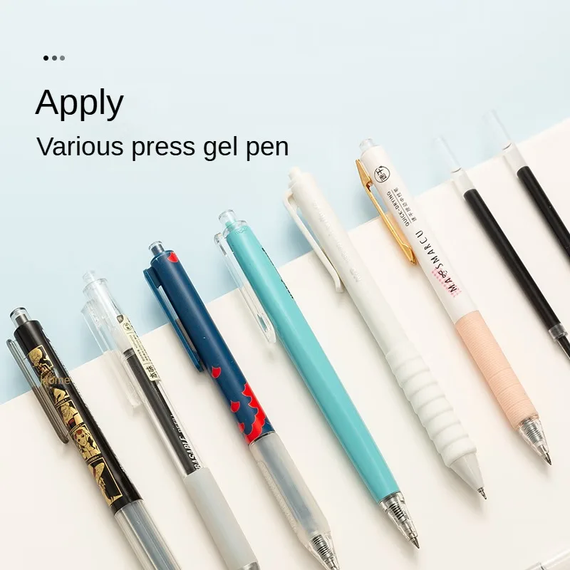 M&G 10-Pack 0.5mm Black Press-to-Write Ballpoint Pen Refills - Quick-Drying, Full Needlepoint, Four-Channel Ink Feed System 5
