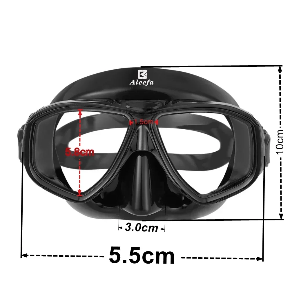 Hyperopia Diving Mask with Tempered Glasses Lens. Antifog Spray,Farsighted Dive Glasses swimming Goggles with nose cover 5