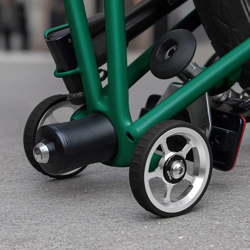 Bicycle Auxiliary Wheels Folding Bike Roller Wheels Compatible Brompton DAHON