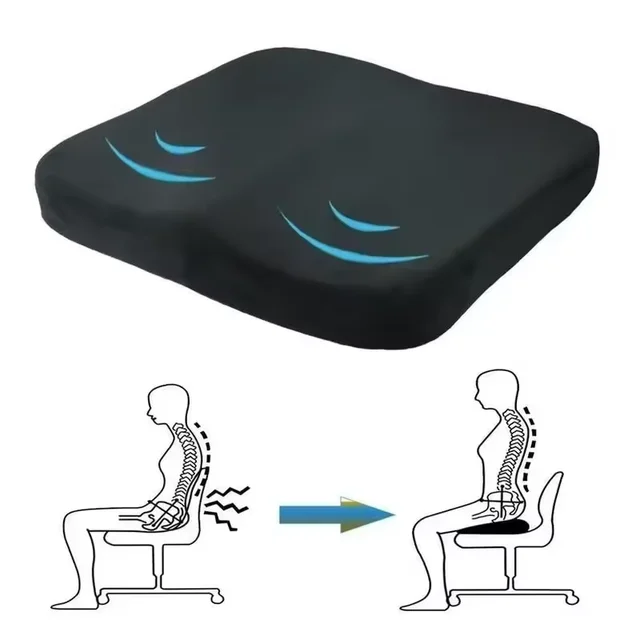 Coquilone sciatique soulagement des maux de dos confort chaise de bureau coussin de siège de voiture antidérapant orthopédique mousse à mémoire de forme coussin coccyx 2