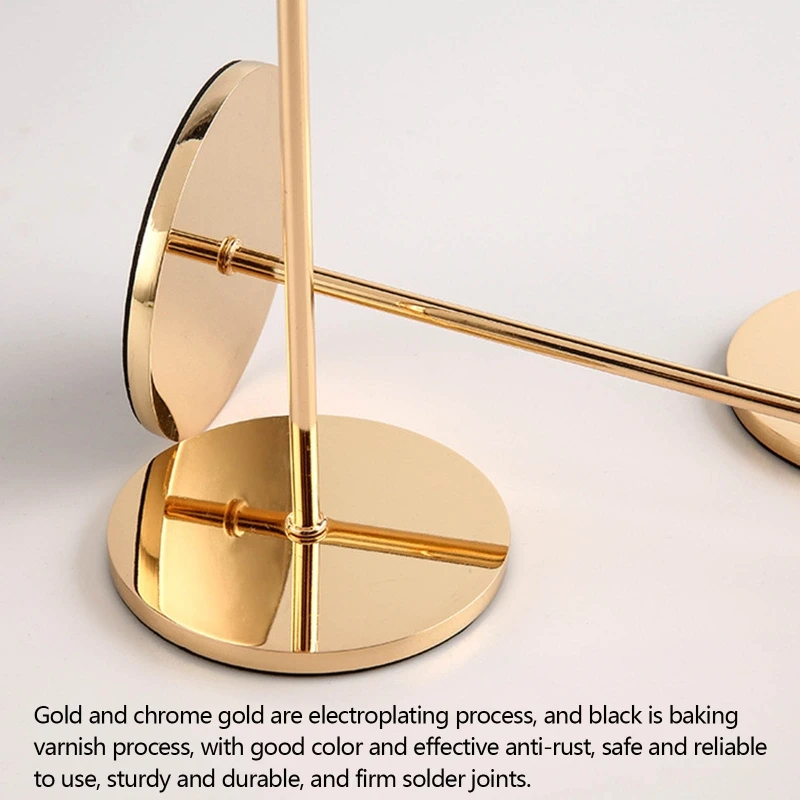 Y4QE Luxury Metal Holders Set of 3 Pillar Table Centerpiece Holder for Wedding Party Home Office Decoration Stand