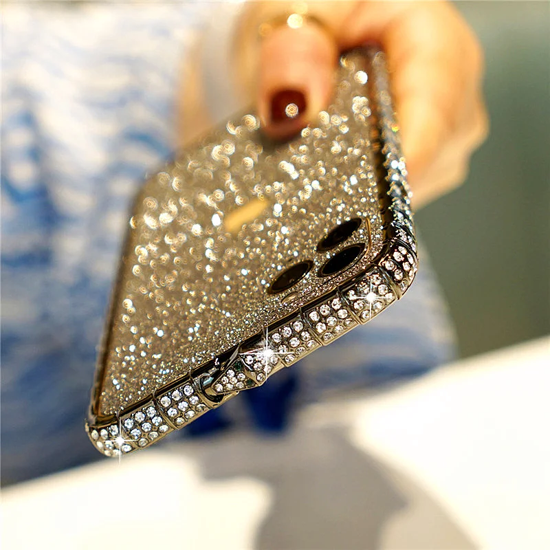 Luxury Rhinesone Metal Bumper Case For Iphone 13 12 11 Pro Max Xs Max Xr X 8 Glitter Bling Diamond Crystal Jewelled Frame Cover