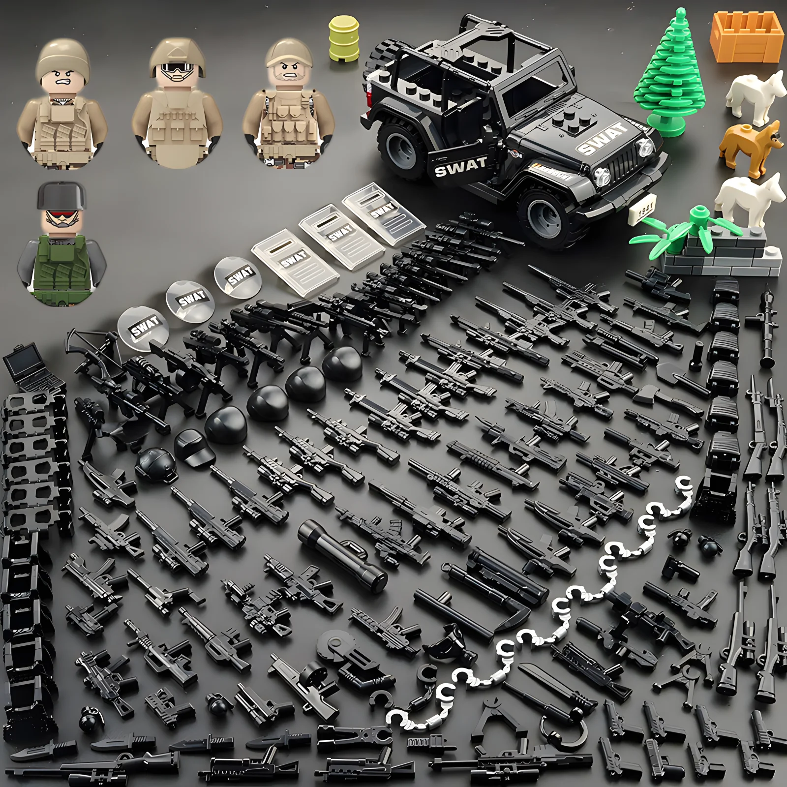 Armored Vehicle & Soldier Building Block Set