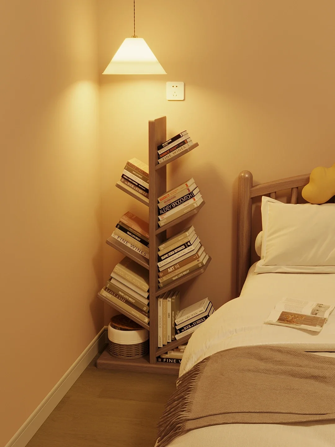 

Solid wood bookshelf, floor to ceiling children's multi-layer picture book shelf, bookshelf, space saving shelf, living room tre