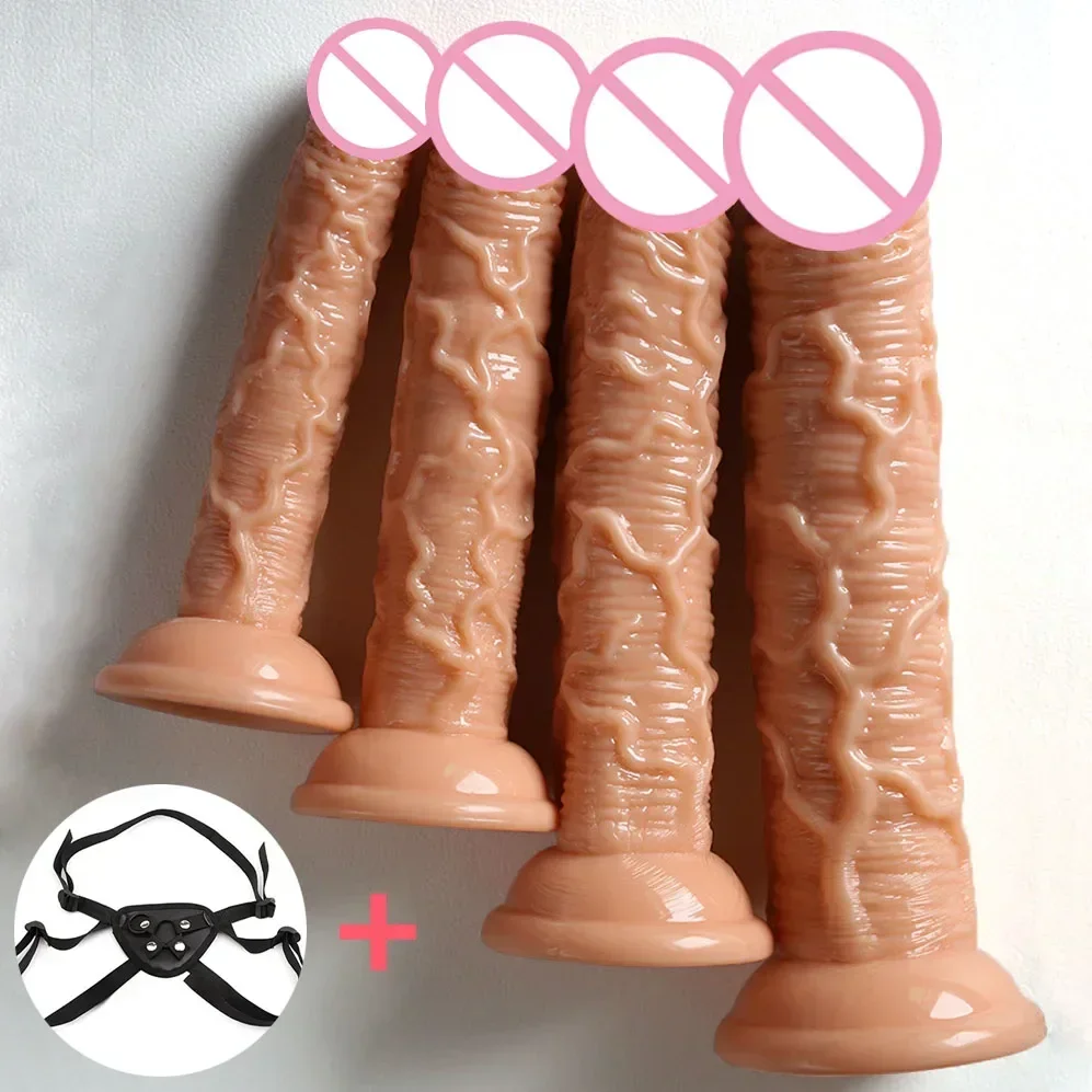 Sex Toys Realistic Simulation Big Dildo with Strap Penis Sex Toy Female Vaginal Anal Masturbator Dick With Suction Cup for Women Massage